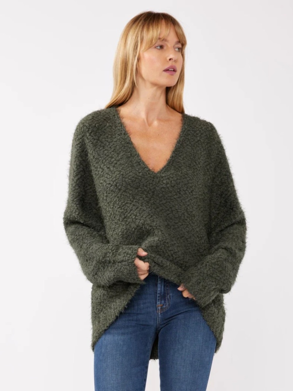 lovestitch Olive Cari Fuzzy Pullover